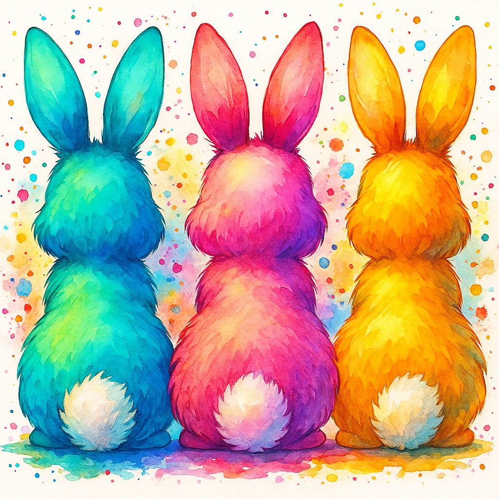„Edelstahl-Thermoflasche Hase – Bunte Hasenliebe mit fröhlichem Motiv | Geschenkidee für Ostern & Kinder“