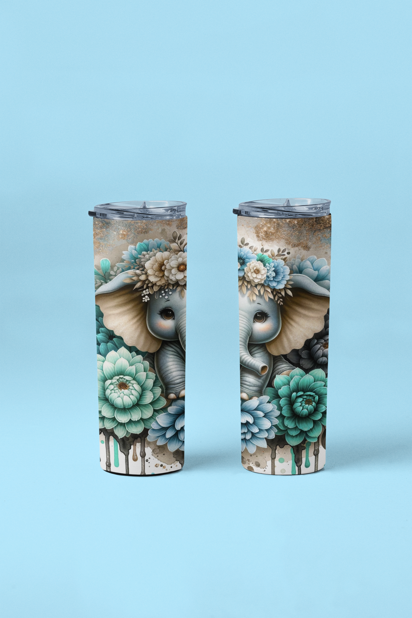 „Tumbler Elefantenliebe – Thermobecher mit Elefanten-Motiv | Geschenkidee für Tierfreunde“