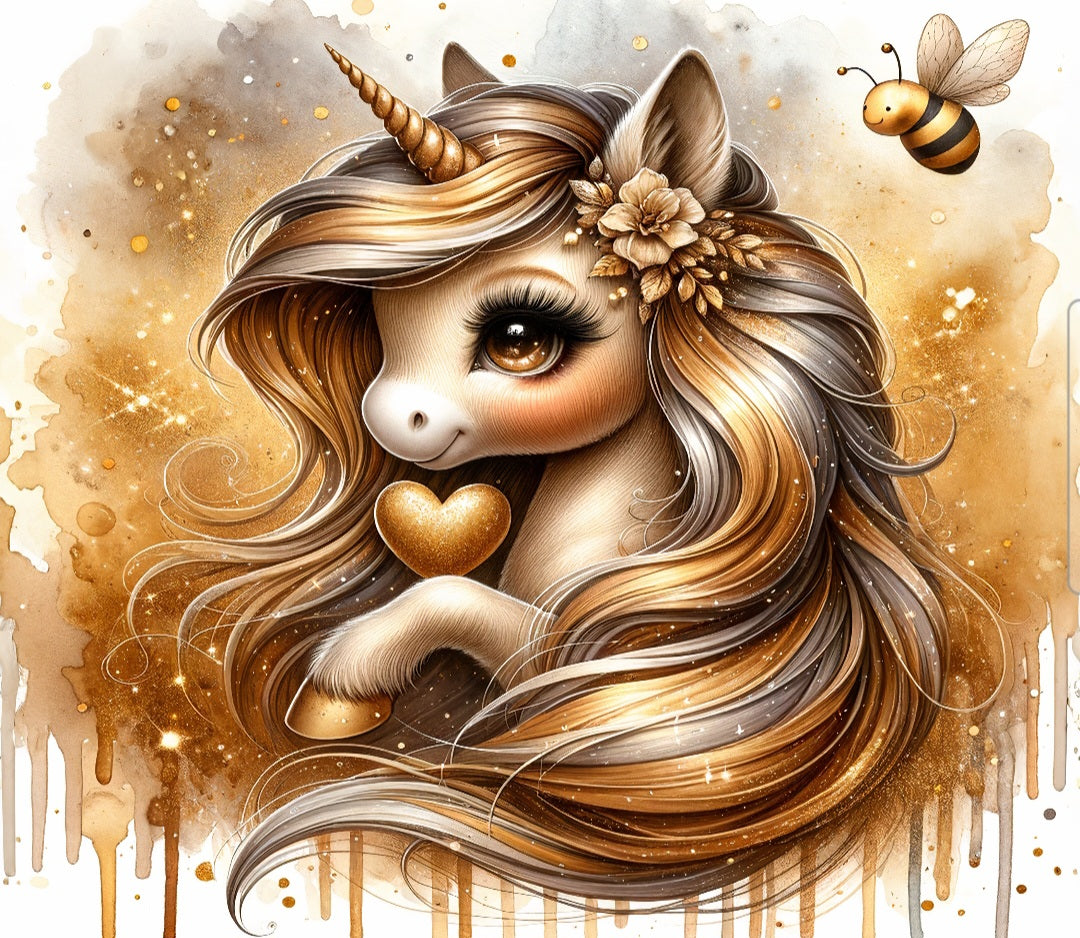 „Tumbler Einhorn – Goldene Glitzerträume Thermobecher | Geschenkidee für Mädchen & Einhorn-Fans“