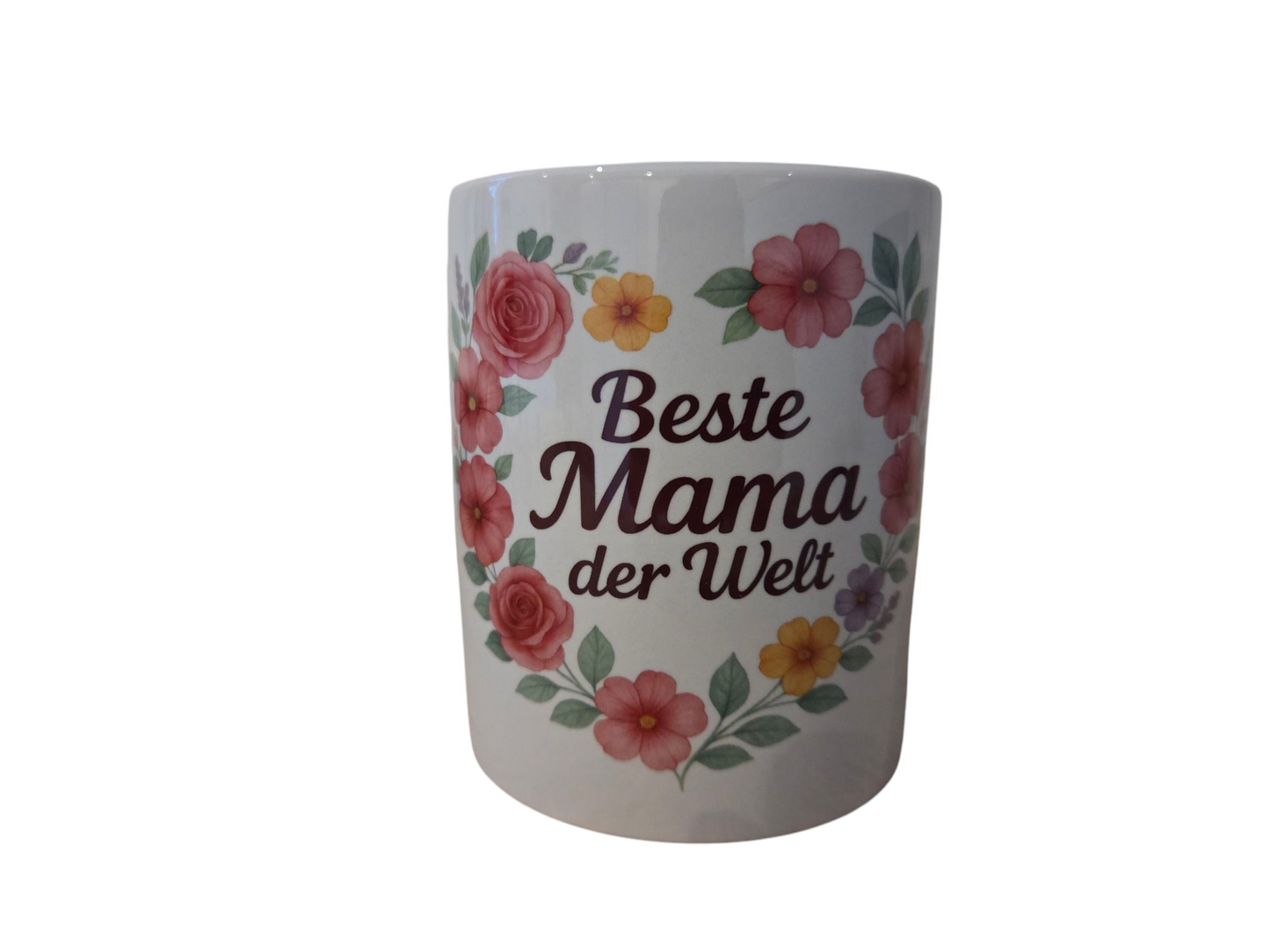 „Tasse Beste Mama der Welt – Geschenk zum Muttertag, Geburtstag & Weihnachten | Blumenherz Motiv“
