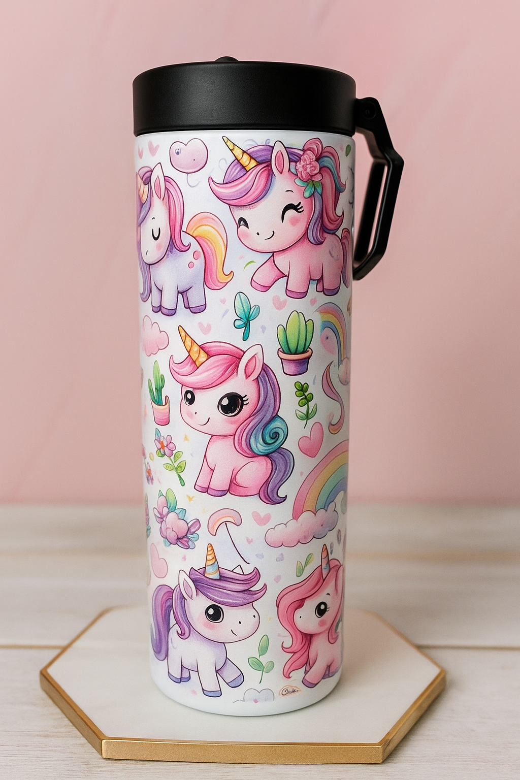 „Thermoflasche Einhornzauber – Edelstahl-Flasche für Kinder & Erwachsene | Geschenkidee für Einhorn-Fans“