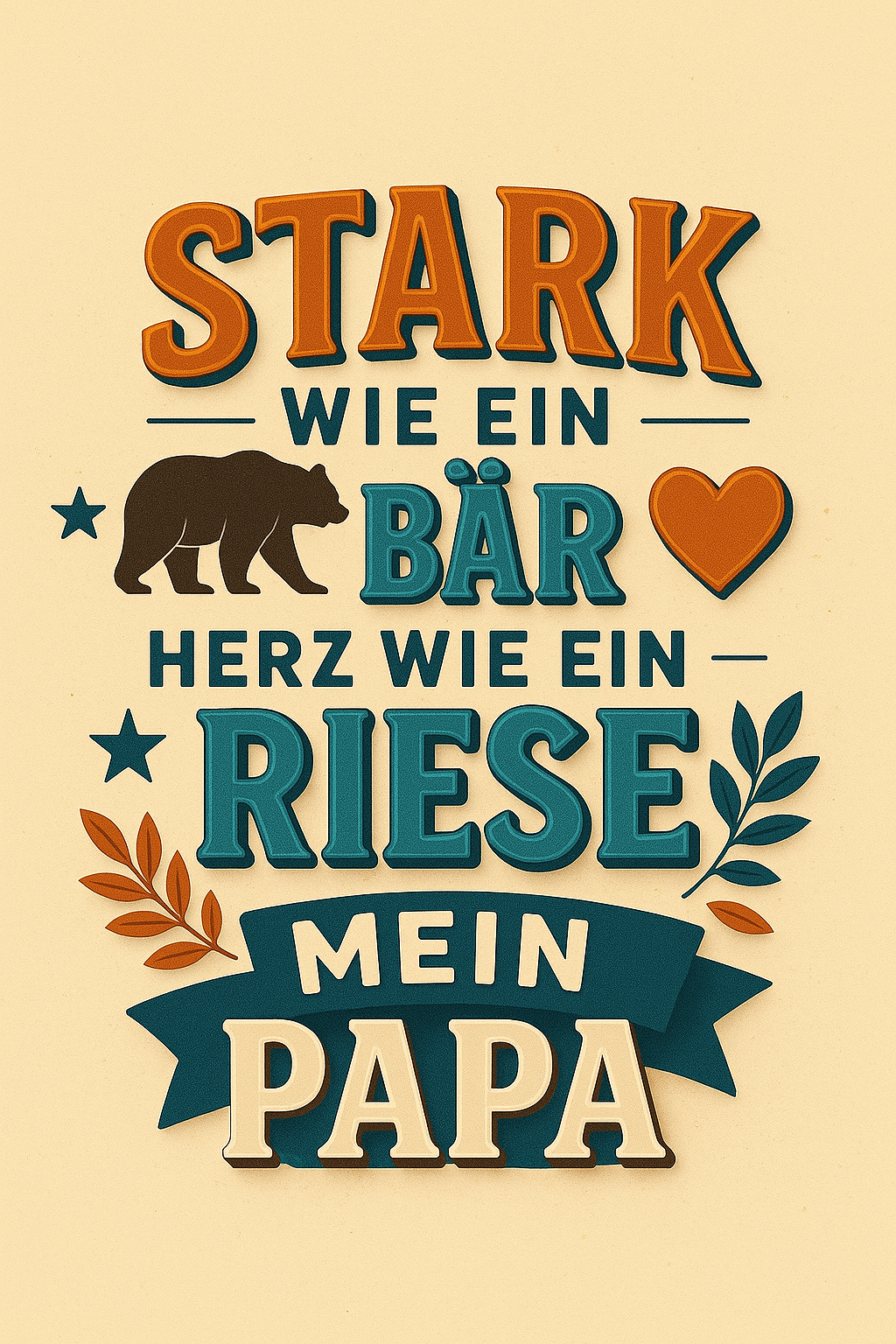 „Tumbler Bärenstark – Thermobecher für Papa mit Herz | Geschenkidee zum Vatertag & Geburtstag“