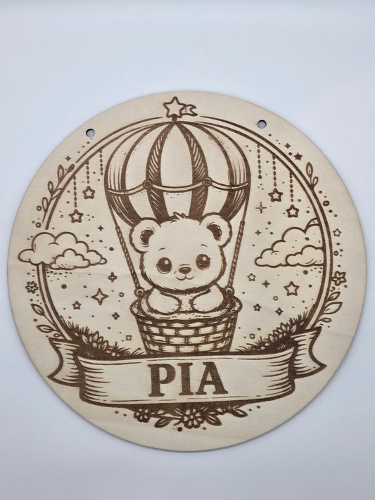 Personalisiertes Türschild Kinderzimmer aus Holz – Namensschild mit Gravur | Kinderzimmer Deko Geschenk