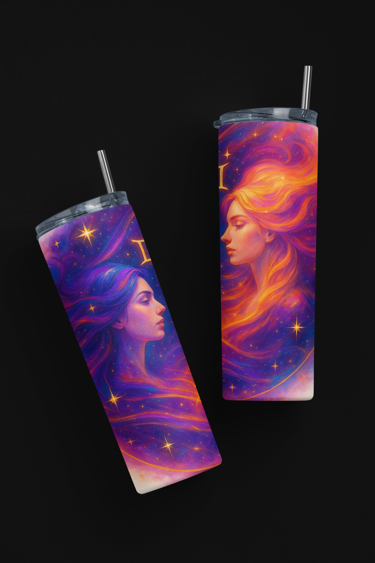 „Tumbler Sternzeichen Zwillinge – Thermobecher Sternenzauber | Geschenkidee für Zwillinge“