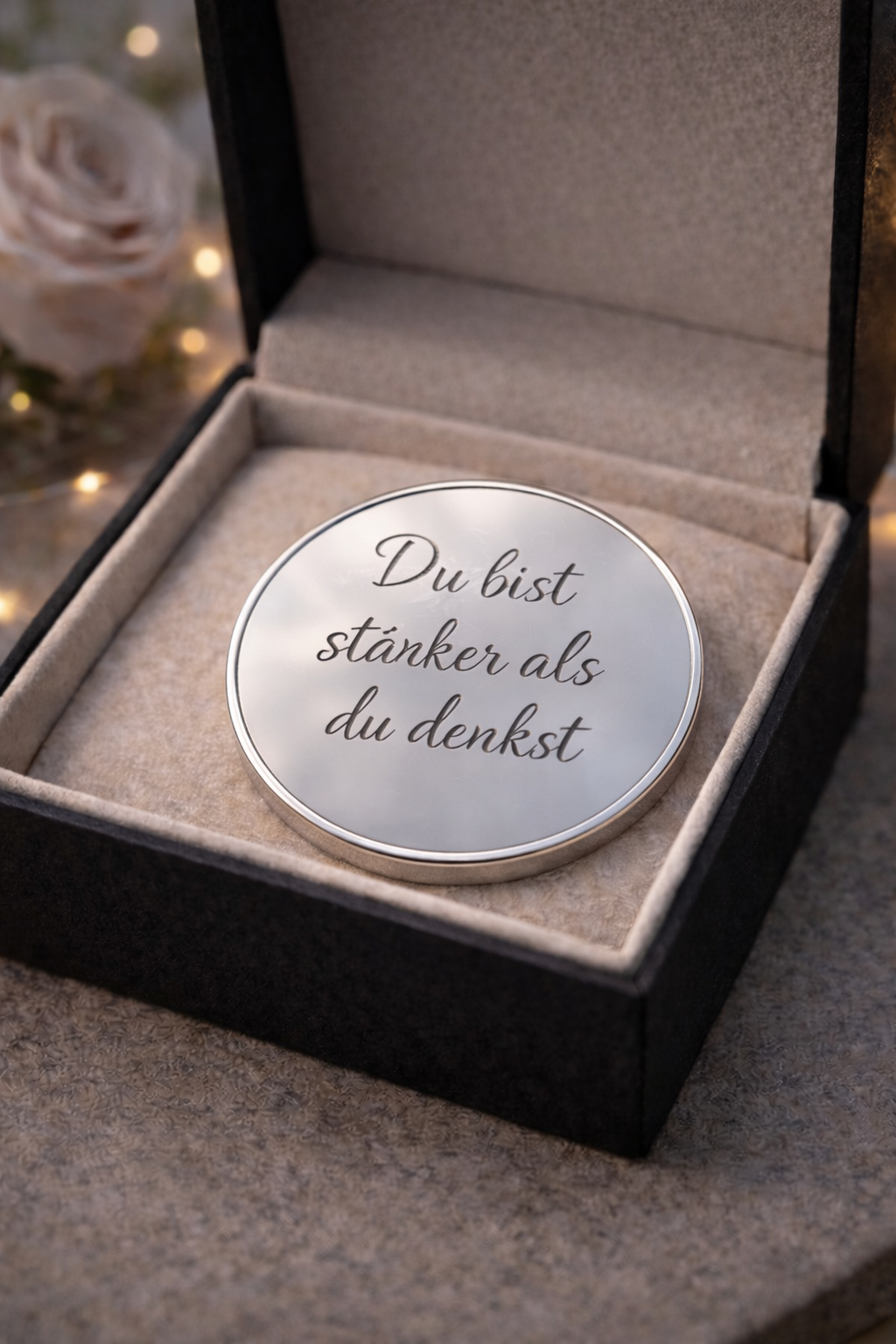 Gravur Coin personalisiert – Metall Coin mit Wunschgravur – Geschenk für besondere Anlässe
