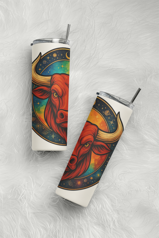 „Tumbler Sternzeichen Stier – Thermobecher Zodiac Flame | Geschenkidee für Stier-Geborene“