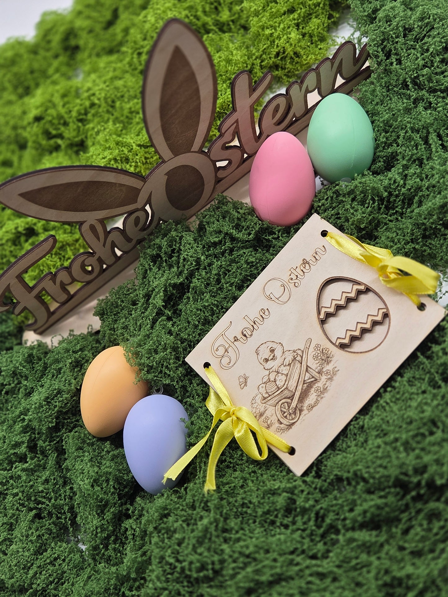 Oster Geldgeschenk aus Holz – Frohe Ostern Geldkarte – kreative Geschenkidee