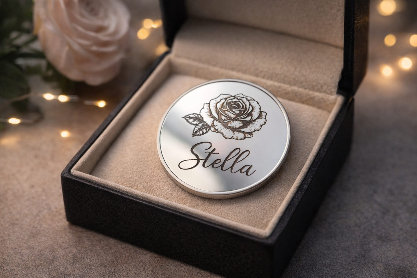 Gravur Coin personalisiert – Metall Coin mit Wunschgravur – Geschenk für besondere Anlässe