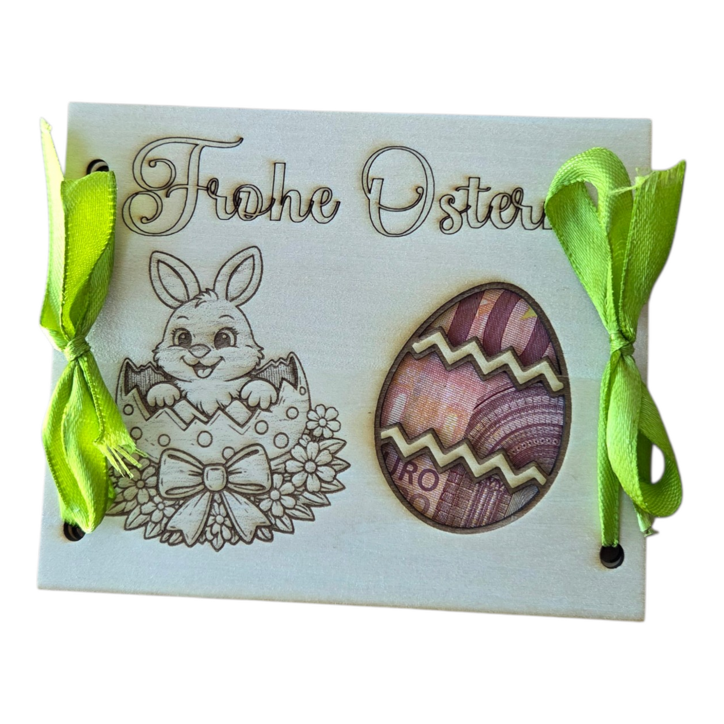 Oster Geldgeschenk aus Holz – Frohe Ostern Geldkarte – kreative Geschenkidee