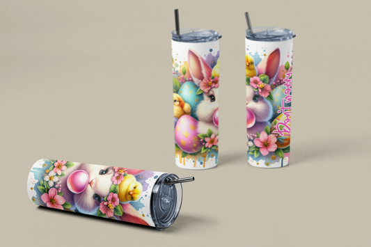 „Tumbler Hase – Be Hoppy Bunny Thermobecher bunt & verspielt | Geschenkidee für Kinder & Tierfreunde“