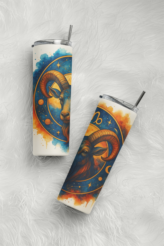 „Tumbler Sternzeichen Steinbock – Thermobecher Zielstrebig | Geschenkidee für Steinbock-Fans“