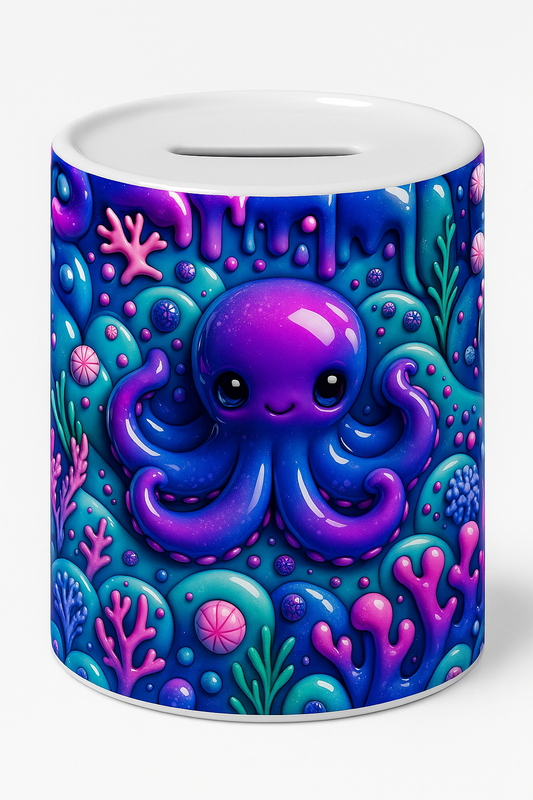 „Spardose Oktopus Olli – Lustige Sparbüchse im Meeres-Design | Geschenkidee für Kinder“