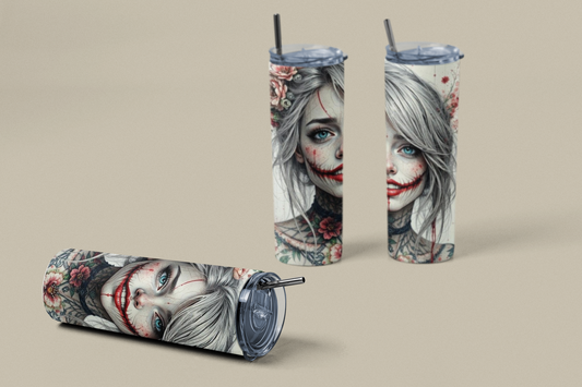 „Tumbler Dark Beauty – Edgy & Eleganter Thermobecher | Geschenkidee für Frauen & Gothic-Fans“