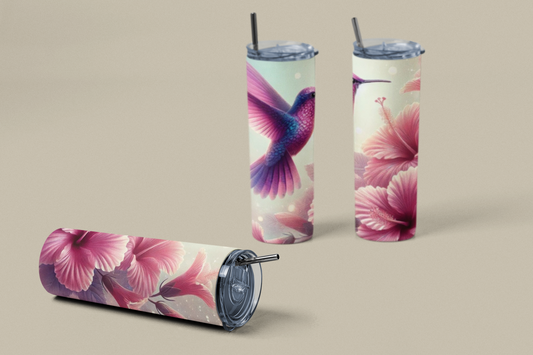 „Tumbler Kolibri-Zauber – Thermobecher mit Vogel-Motiv | Geschenkidee für Natur- & Tierfreunde“