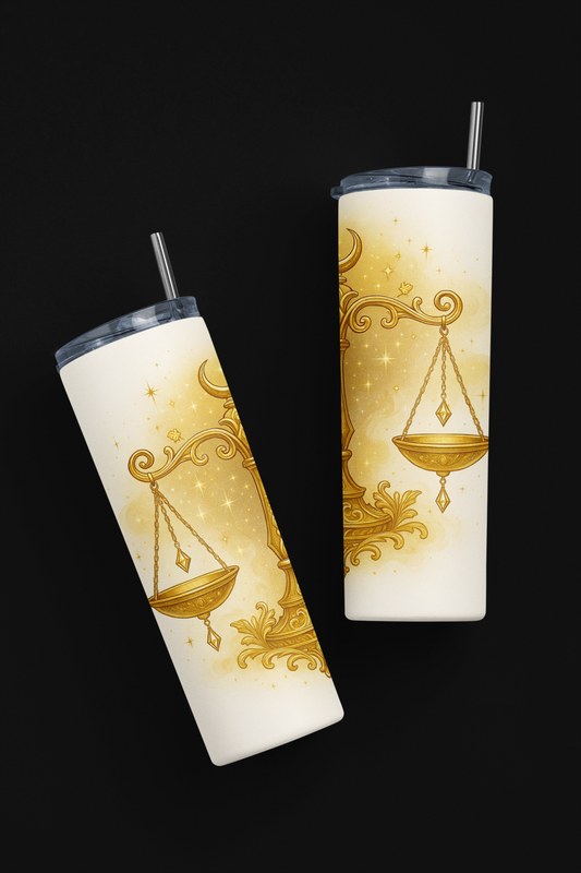 „Tumbler Sternzeichen Waage – Thermobecher Sternenzauber | Geschenkidee für Waage-Geborene“