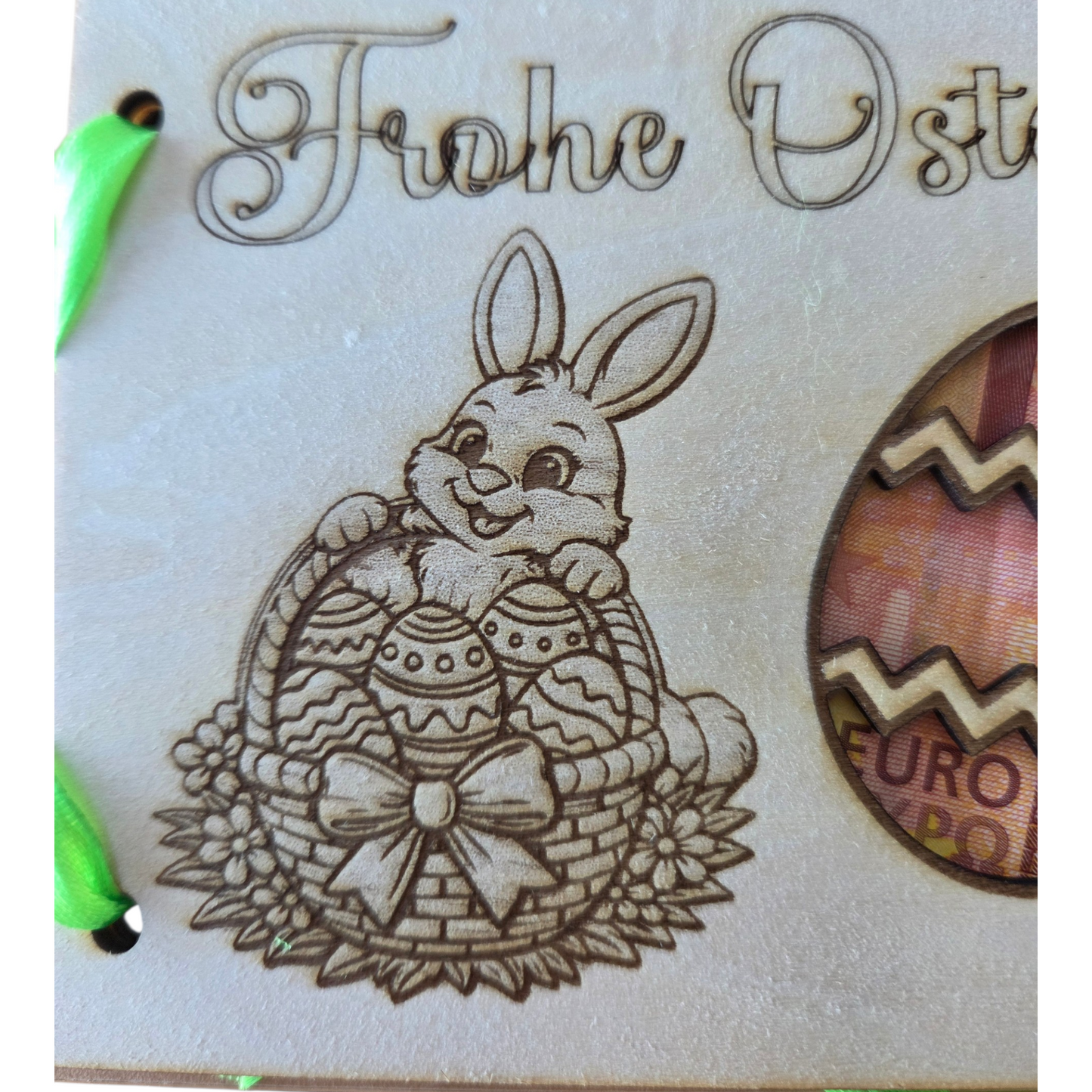 Oster Geldgeschenk aus Holz – Frohe Ostern Geldkarte – kreative Geschenkidee