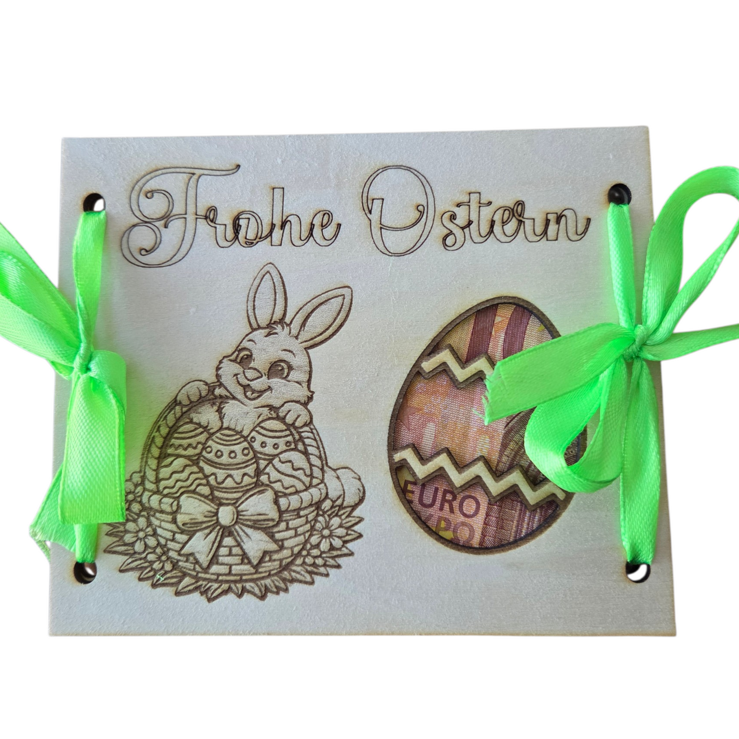 Oster Geldgeschenk aus Holz – Frohe Ostern Geldkarte – kreative Geschenkidee