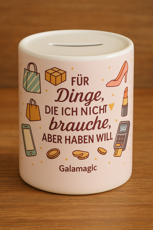 „Spardose Shopping – Lustige Sparbüchse mit Spruch | Geschenkidee für Frauen & Shopping-Fans“