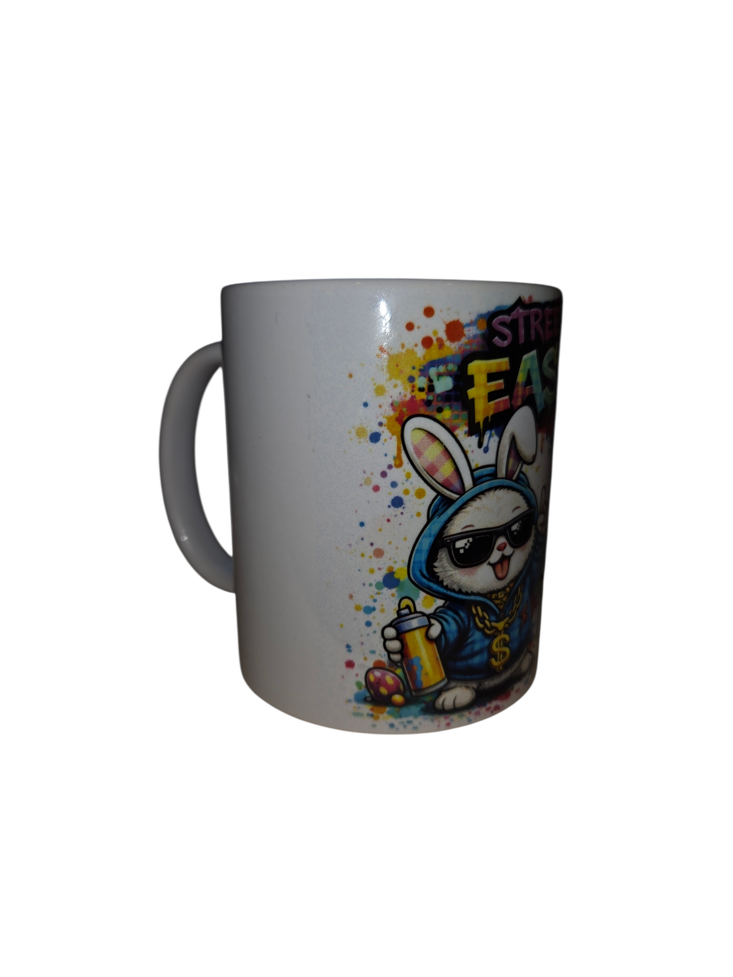 „Street Cool Easter“ Tasse – Moderne Oster-Tasse mit Hase & Küken im Graffiti-Style